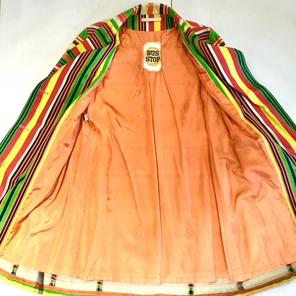 Bus Stop 60s Vintage Striped Coat - Picture 4 of 7